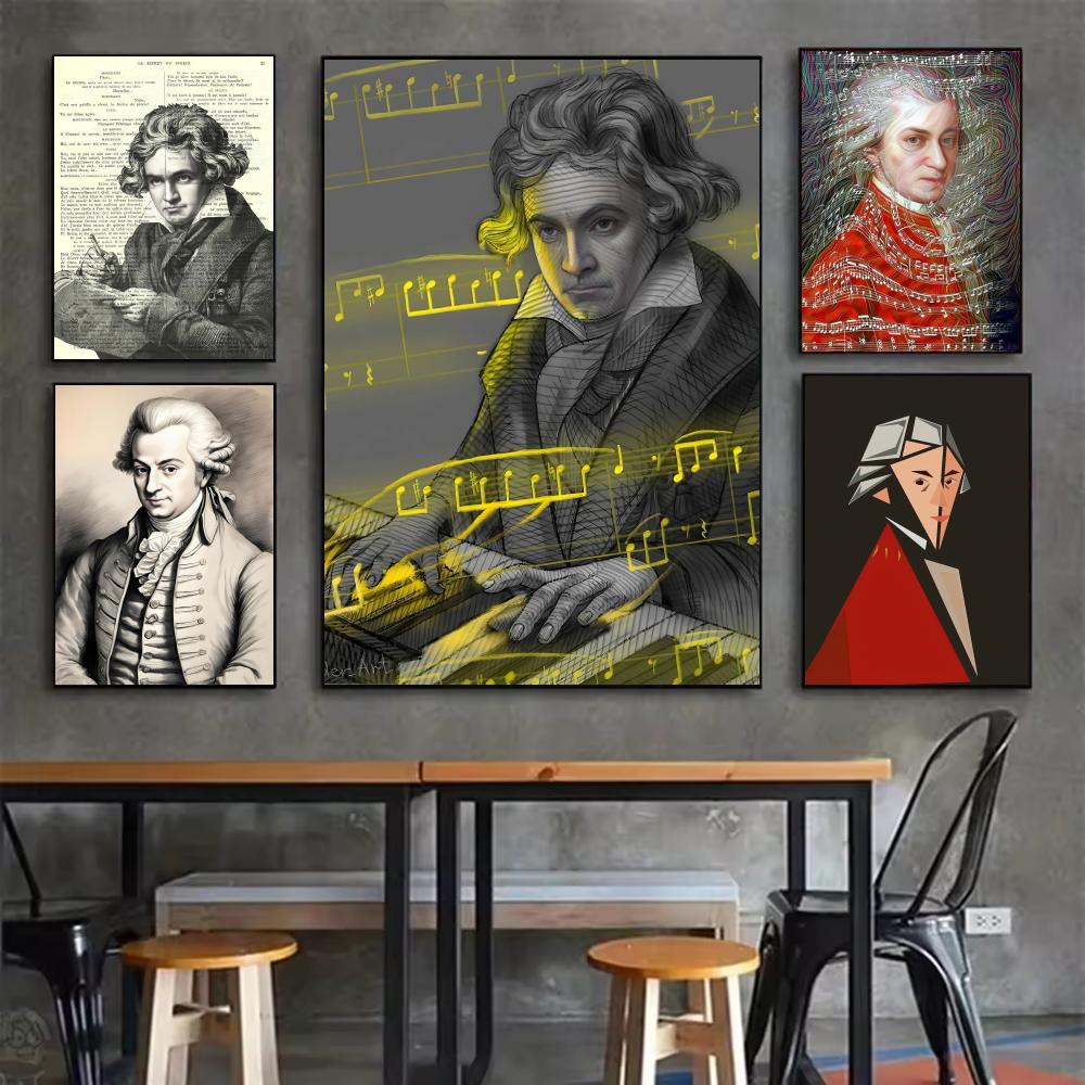 Interior Design Studio - ملصق M-Mozart للموسيقى الكلاسيكية، ملصقات فنية