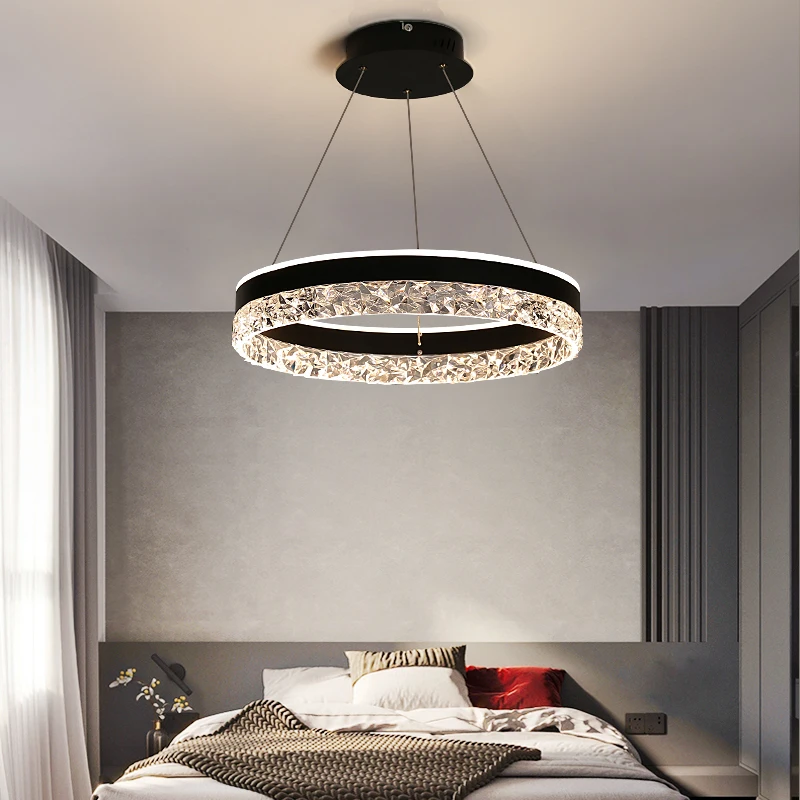 Interior Design Living Room And Kitchen - ضوء قلادة LED كريستالي فاخر حديث