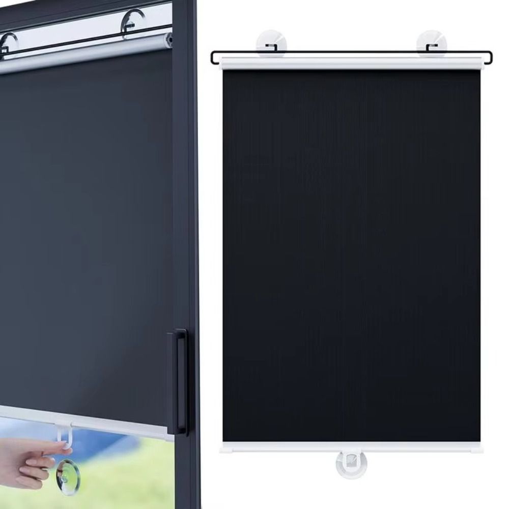 Linen Roller Blind - ستائر رول قابلة للسحب سوداء محمولة