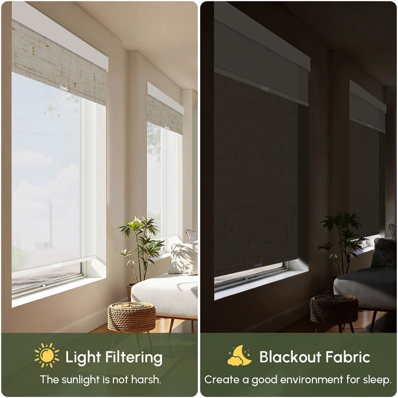 ستائر دوارة مزدوجة الطبقات مخص - مراجعة Linen Roller Blind وسعره