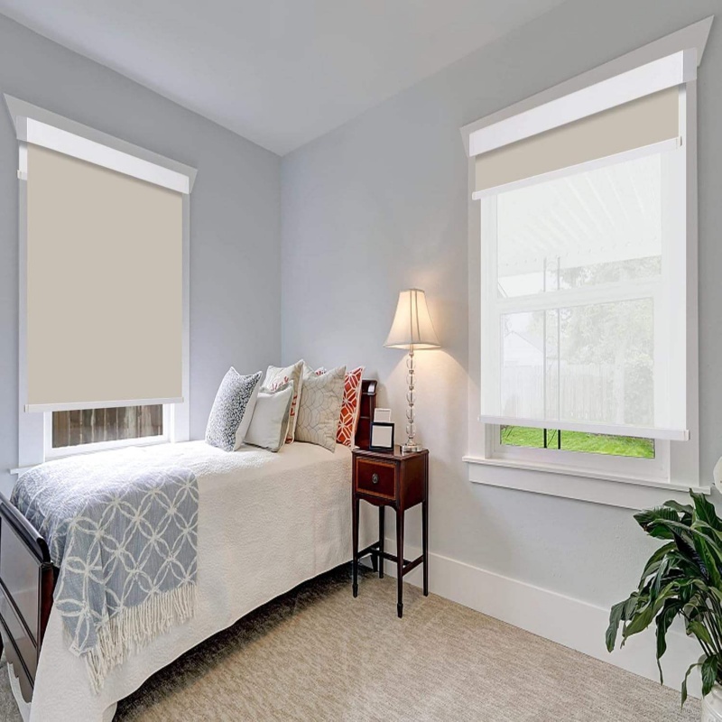 ستائر دوارة مزدوجة الطبقات مخص - مراجعة Linen Roller Blind وسعره
