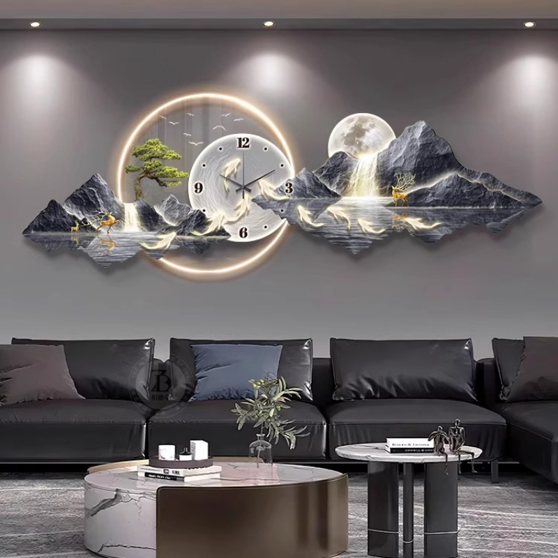 ساعة حائط خفيفة فاخرة لغرفة ال - مراجعة Interior Design Living Room And Kitchen وسعره
