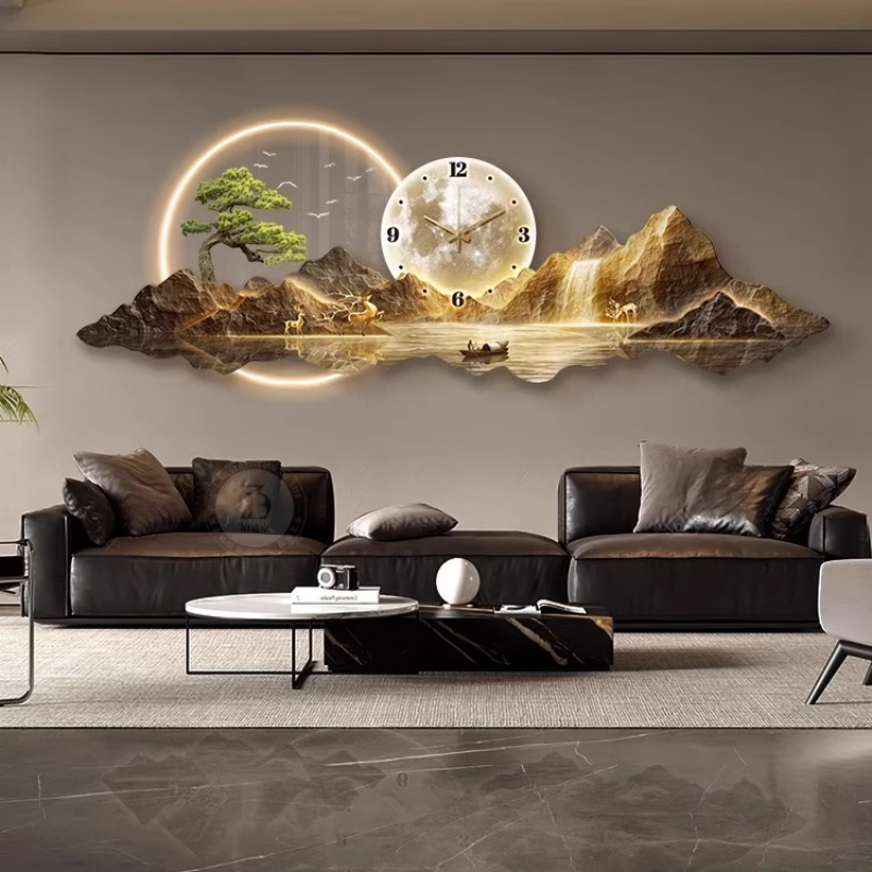ساعة حائط خفيفة فاخرة لغرفة ال - مراجعة Interior Design Living Room And Kitchen وسعره