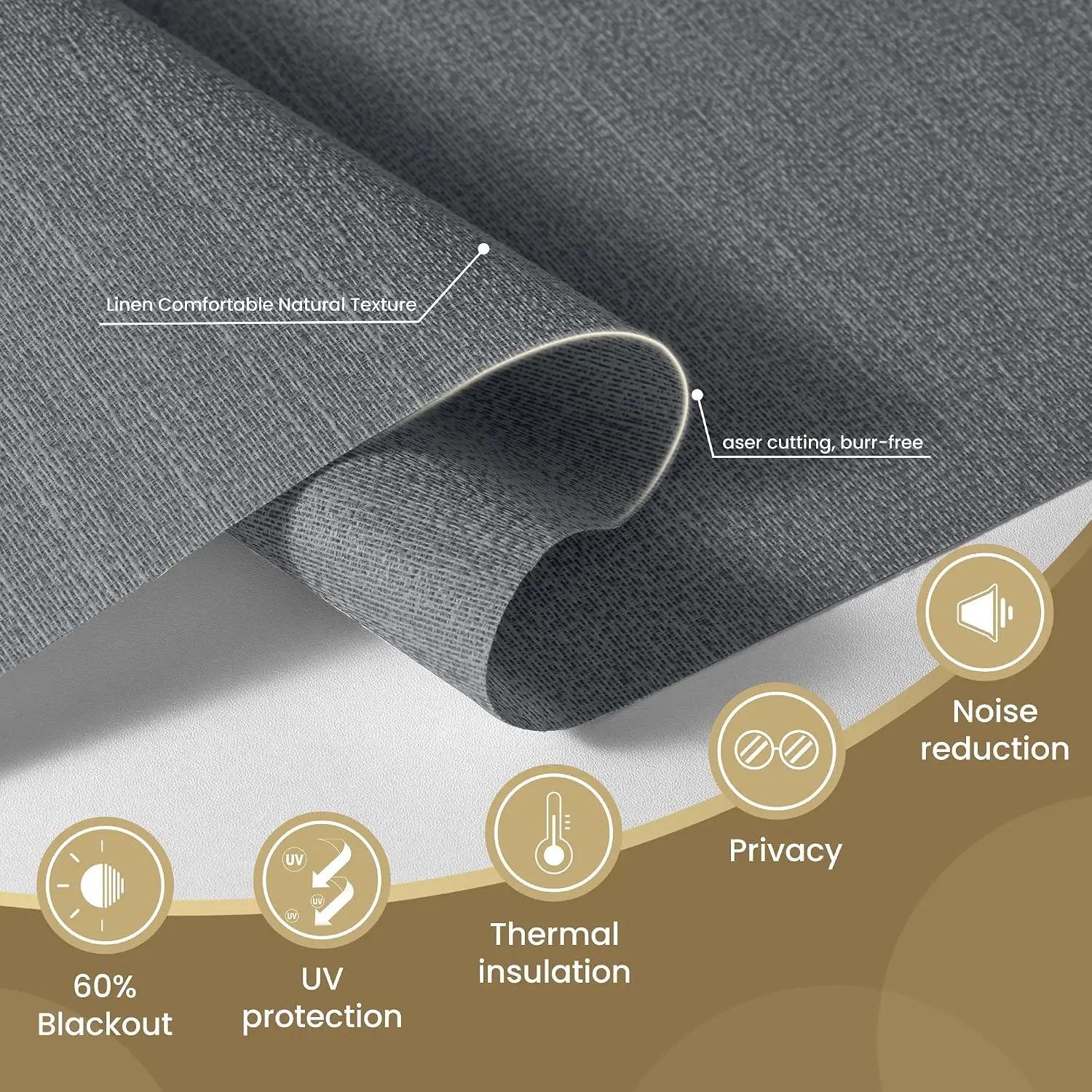 ستائر دوارة لتصفية الضوء بدون  - مراجعة Linen Roller Blind وسعره