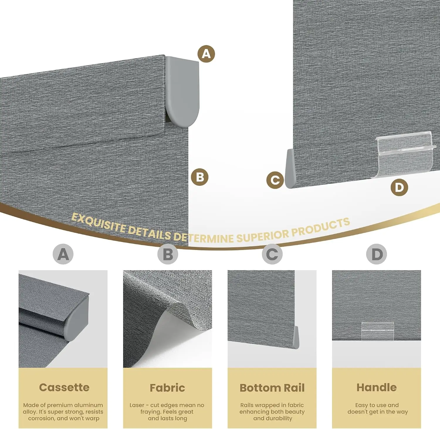 ستائر دوارة لتصفية الضوء بدون  - مراجعة Linen Roller Blind وسعره