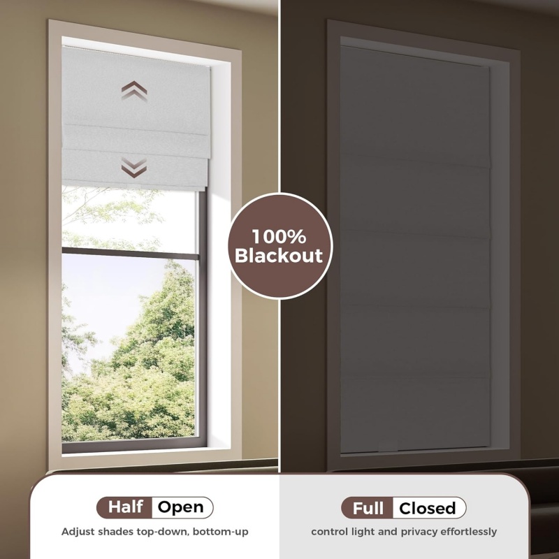 ستائر رومانية يدوية بدون حفر أ - مراجعة Linen Roller Blind وسعره