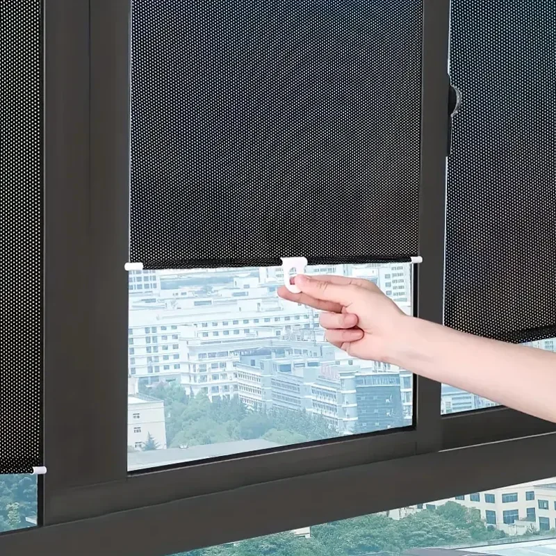 ستارة دوارة بقاعدة لاصقة بدون  - مراجعة Linen Roller Blind وسعره