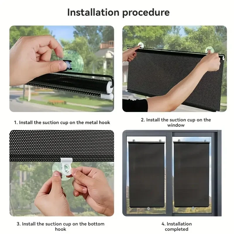 ستارة دوارة بقاعدة لاصقة بدون  - مراجعة Linen Roller Blind وسعره