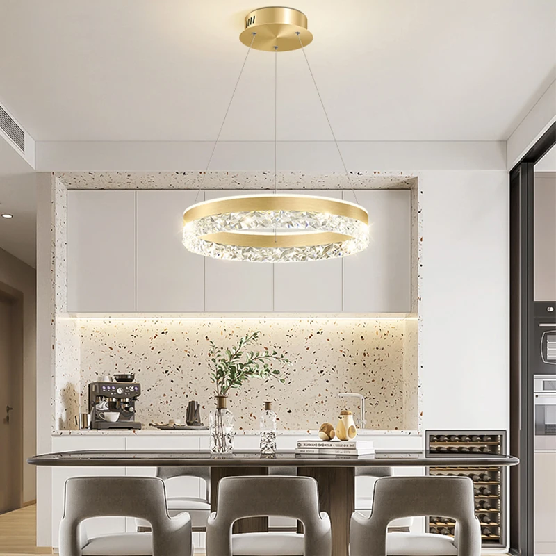 ضوء قلادة LED كريستالي فاخر حد - مراجعة Interior Design Living Room And Kitchen وسعره