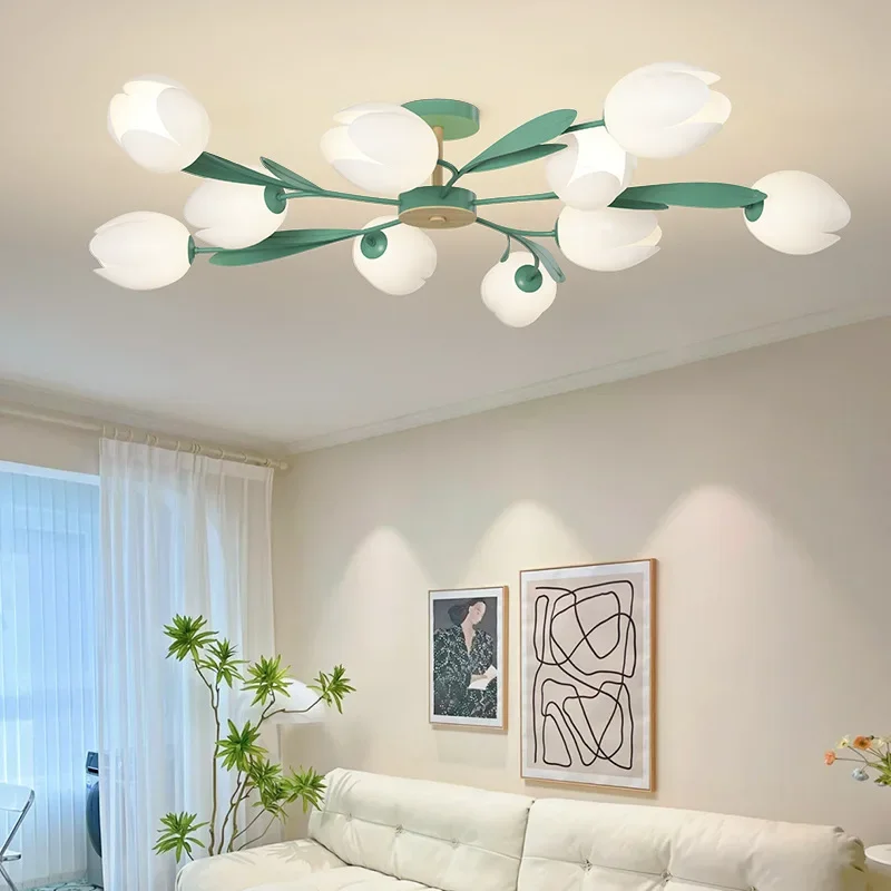 ثريات بتصميم زهور، مصابيح سقف  - مراجعة Interior Design Living Room And Kitchen وسعره