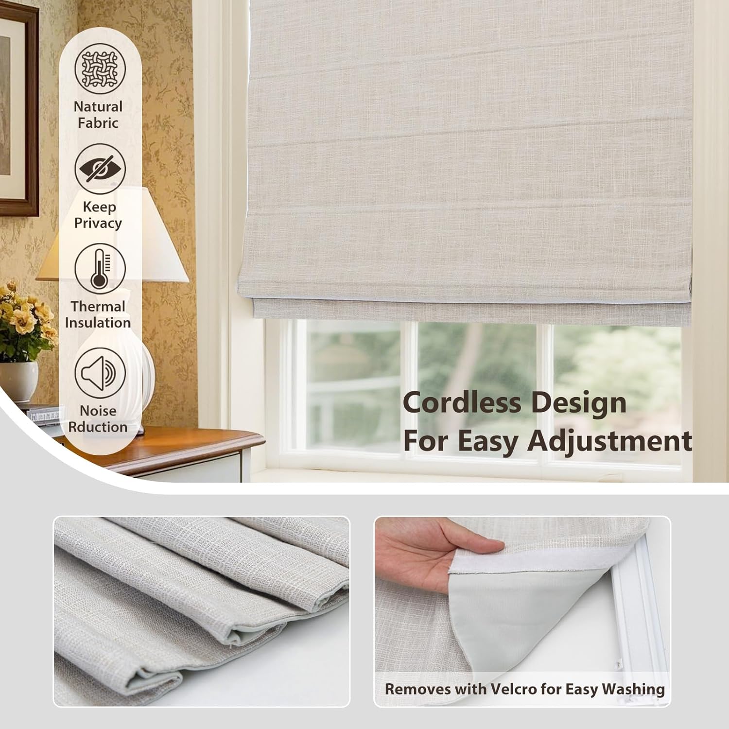 ستائر رومانية فاخرة عالية الجو - مراجعة Linen Roller Blind وسعره