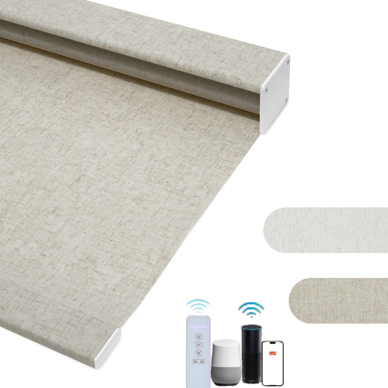ستائر زيبرا كهربائية قابلة للت - مراجعة Linen Roller Blind وسعره
