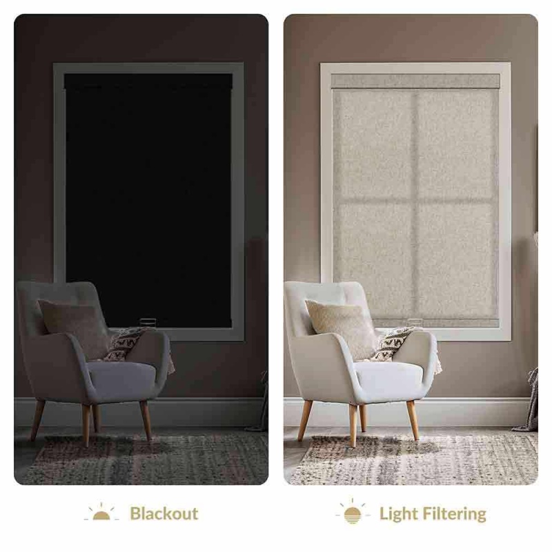 ستائر زيبرا كهربائية قابلة للت - مراجعة Linen Roller Blind وسعره