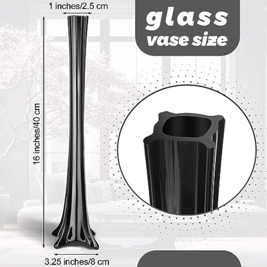 مزهريات زجاجية سوداء طويلة ورف - مراجعة Fluted Vase Tall وسعره