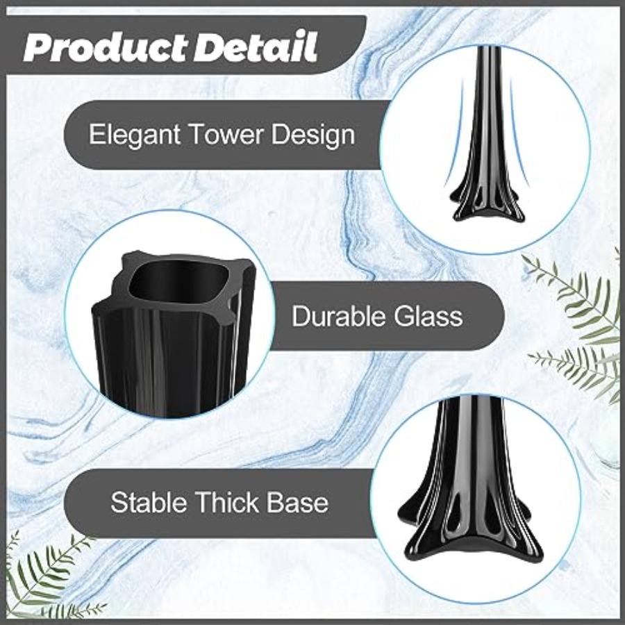مزهريات زجاجية سوداء طويلة ورف - مراجعة Fluted Vase Tall وسعره