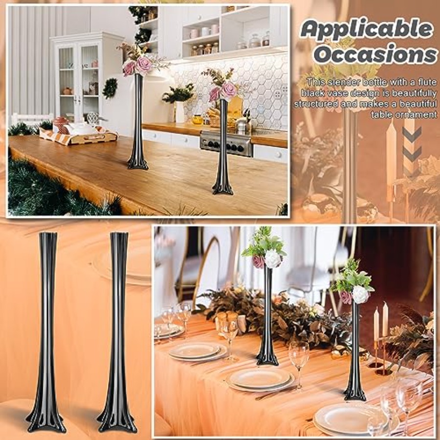 مزهريات زجاجية سوداء طويلة ورف - مراجعة Fluted Vase Tall وسعره